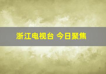 浙江电视台 今日聚焦